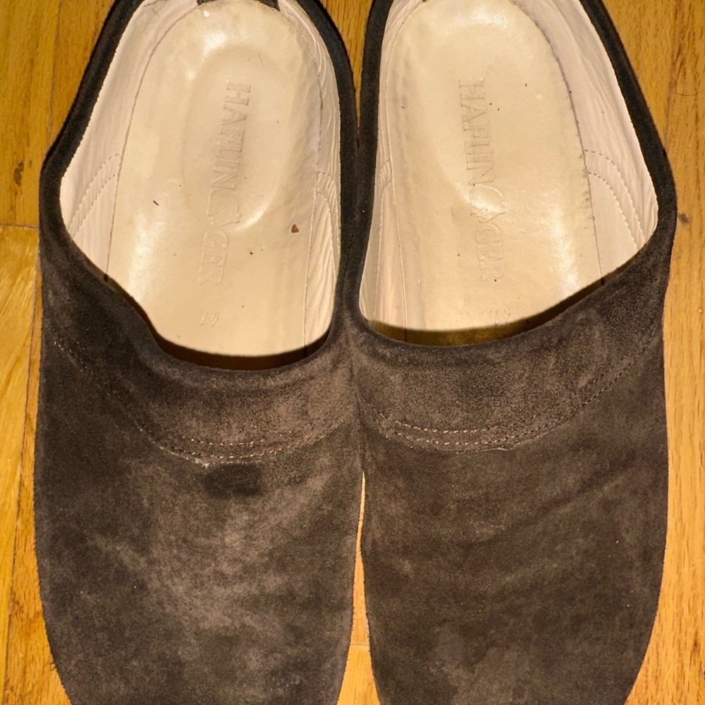 Haflinger Brown Suede Mules Unisex 41 - Picture 2 of 5